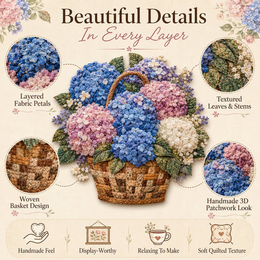 🌸🧵 Premium bloemenmand-patchwork-doe-het-zelfpakket