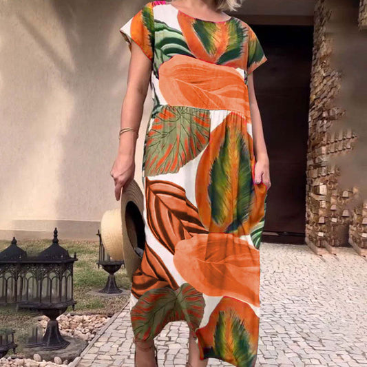 🌴 Bohemian Chic Jurk met V-hals en Split – Voor Zomer & Strand