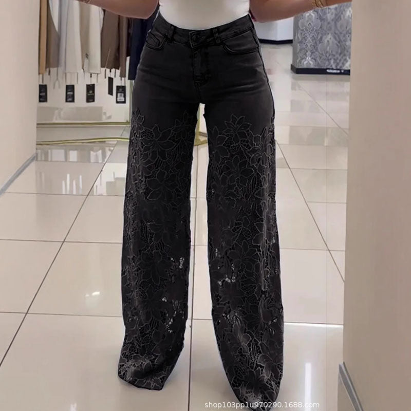 š„Gratis verzendingā³Jeans met kanten patchwork voor dames