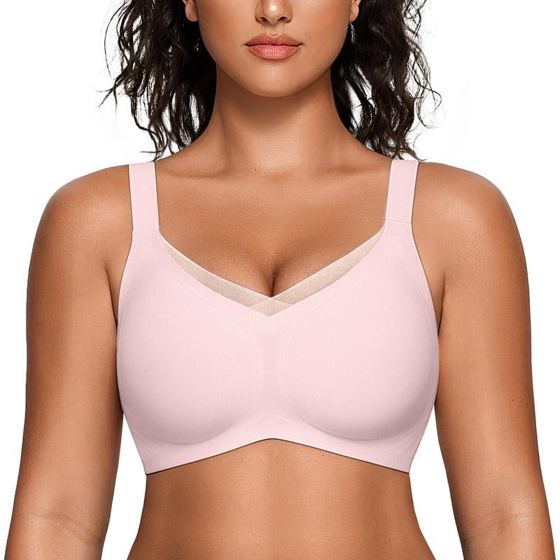 Damesschoenen Draadloze V-Hals Oversteek Mesh Naadloze Push-Up BH