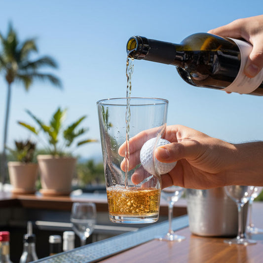 🍺⛳ Stuck-in-Glass Bierglas met Golfbal – Creatief & Uniek