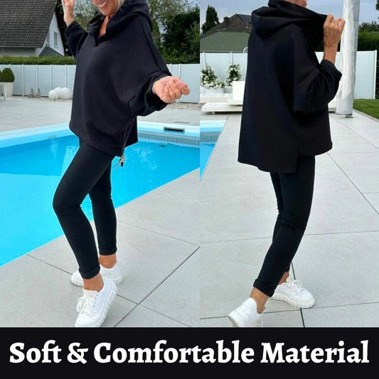 🔥Hot sale 49% KORTING🎁Effen kleur hoodie met capuchon, tweedelige set