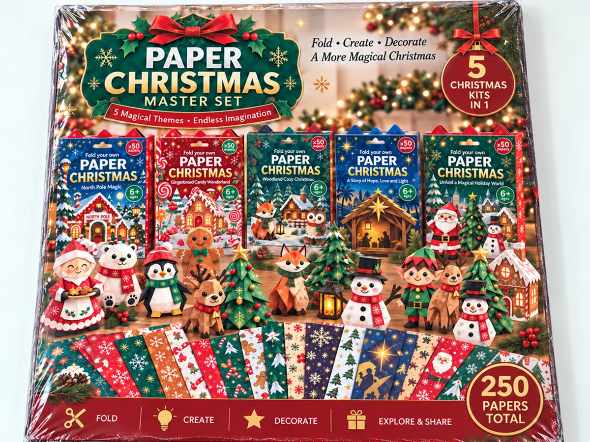 🎄DIY-kerstknutselpakket van papier – 250 vellen, 5 feestelijke thema’s🟌🌟