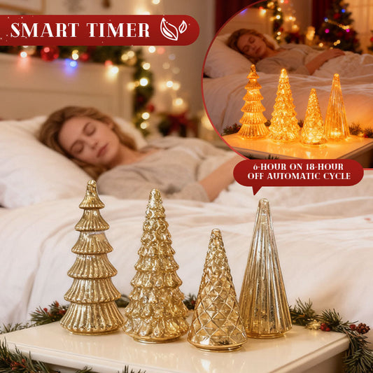 ✨ Glinsterende kerst - 5-delige kristallen glazen boomset met verlichting✨