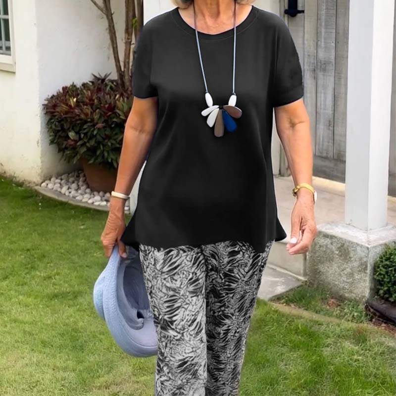 ☀️Bedrukt casual tweedelig pak met korte mouwen