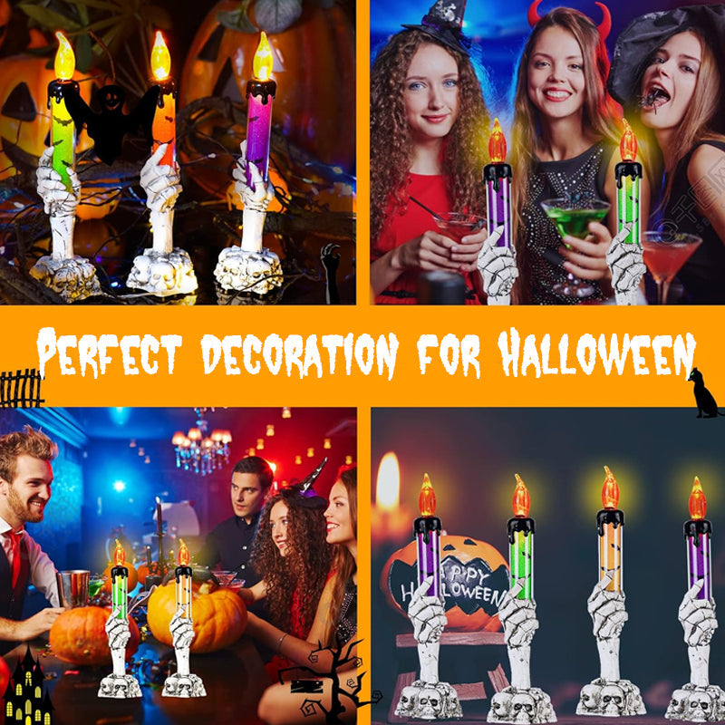 LED-kaarsdecoratie in de vorm van een spookhand voor Hallowee