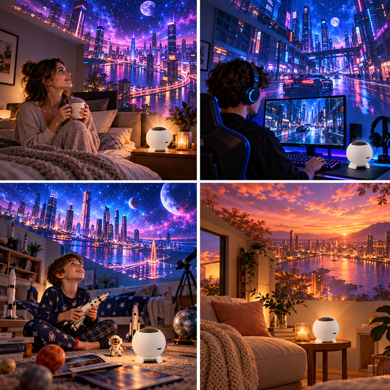 360° koepelvormige sfeerverlichting met projectie