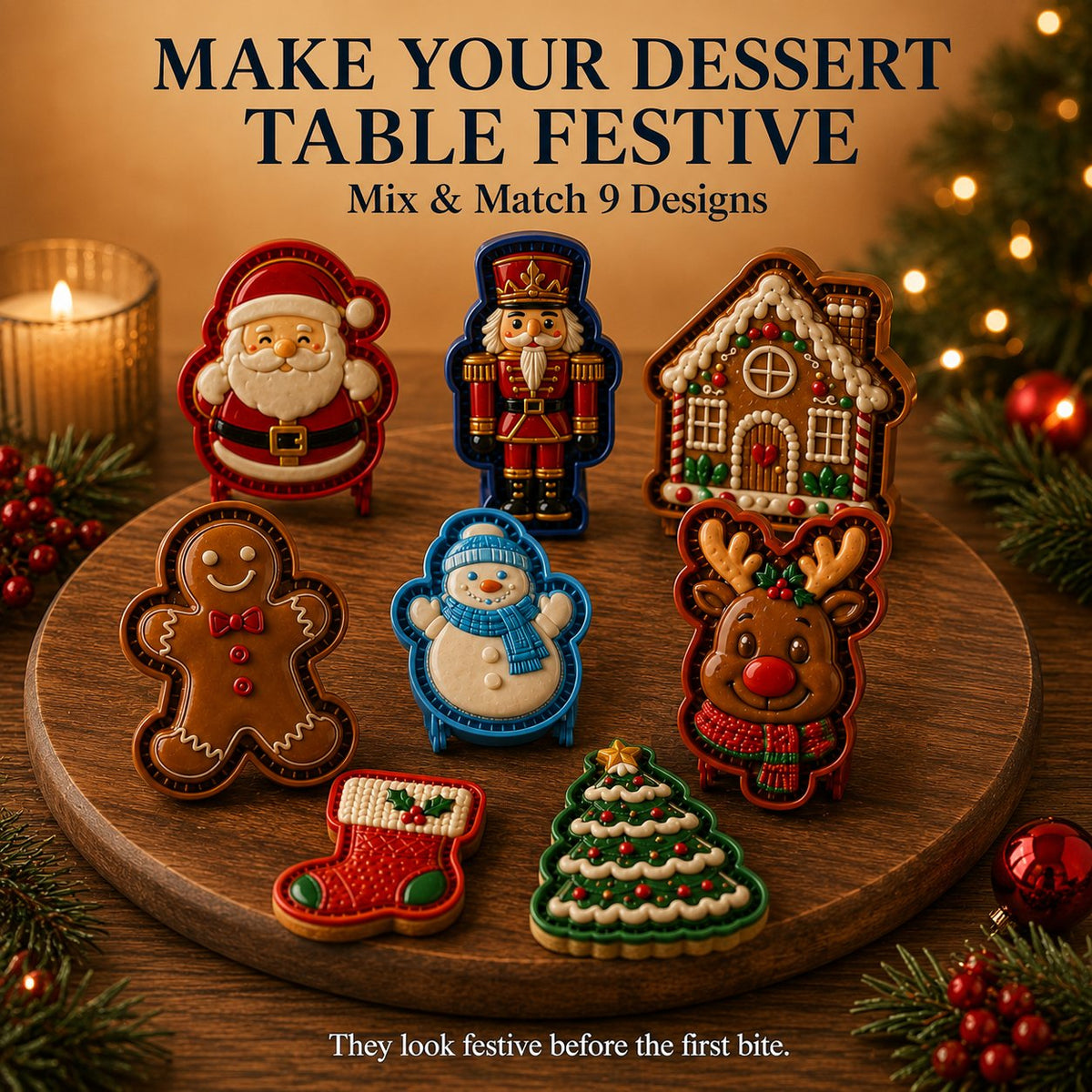 π Mini-taartjesmaker met kerstfiguurtjes β Handvormige taartvorm en -pers voor de feestdagen