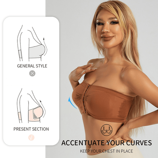 💞Grote strapless bh met ademende sluiting aan de voorkant