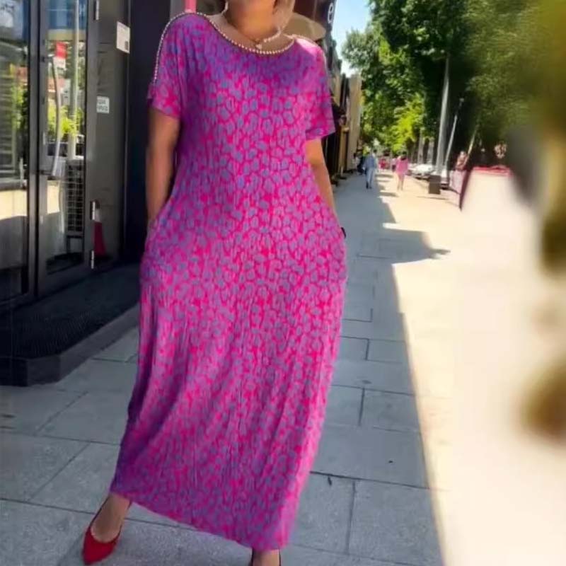 🌟Tijdelijke aanbieding 49% KORTING🎁Lange Jurk Met Korte Mouwen