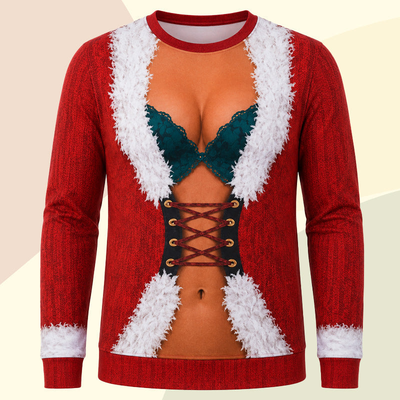 Grappig kerstshirt met lange mouwen | Leuke, feestelijke kerstkleding voor dagelijks gebruik