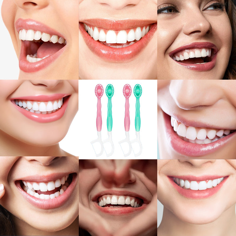 🎁5-in-1 mini-tandenborstel, tandzijde, tongschraper en tandenstokerset