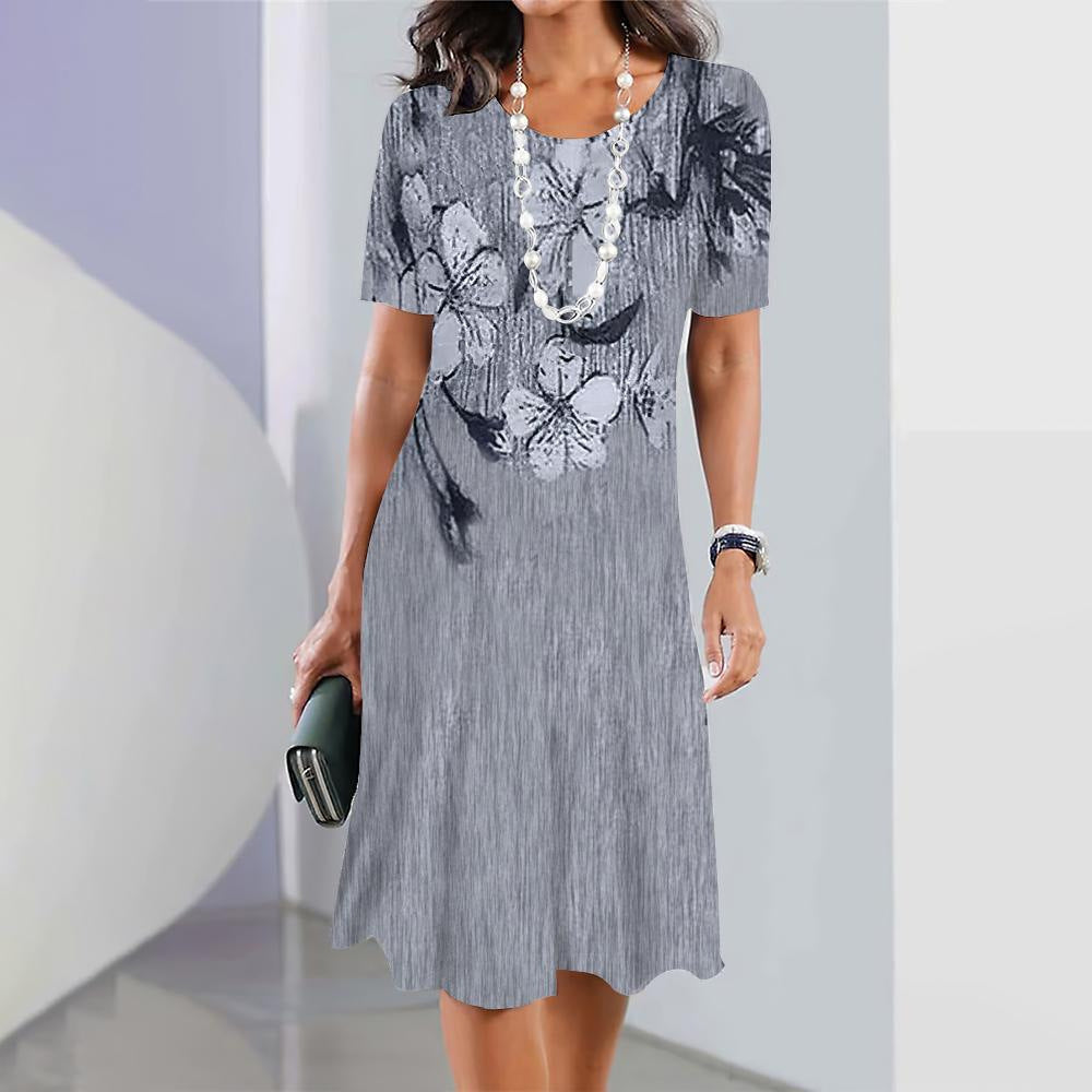 🥰Tijdelijke aanbieding 49% KORTING🎁✨Dames casual jurken met 3D print en ronde halslijn