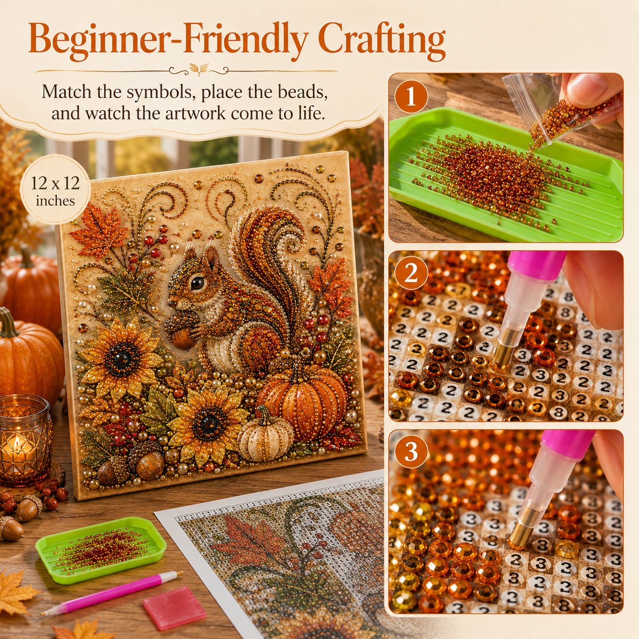 🍂💎 Herfstparelschilderpakket – Ontspannend doe-het-zelfproject om sprankelende herfstkunstwerken te maken 🖌️