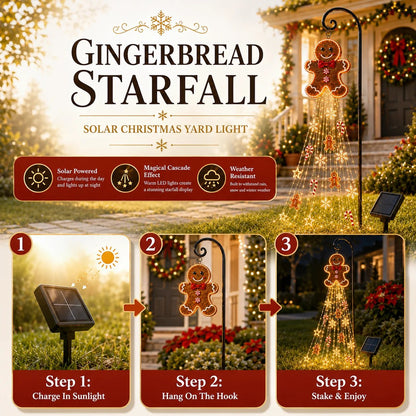 🎄 Gingerbread Magic: zonne-energie kerstverlichting voor in de tuin