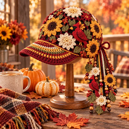 🔥LAATSTE DAG 50% KORTING - 🍂 Handgemaakte gehaakte herfst-baseballpet voor dames
