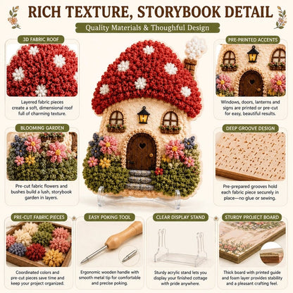 🔥 Laatste dag: 49% korting - ✨ “Whimsical Village”-set voor 3D-kunst met stof (Poke Art-techniek)