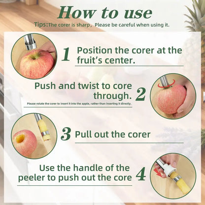 🍓 Multifunctionele Fruit Ontkroner – Eén Tool voor Al Jouw Favoriete Fruit! 🍎✨