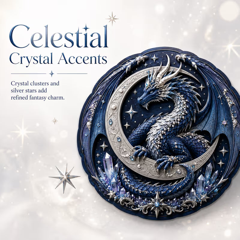 🐉 Moon Guardian Dragon 3D houten doe-het-zelf wanddecoratie