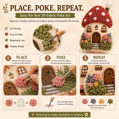 🔥 Laatste dag: 49% korting - ✨ “Whimsical Village”-set voor 3D-kunst met stof (Poke Art-techniek)