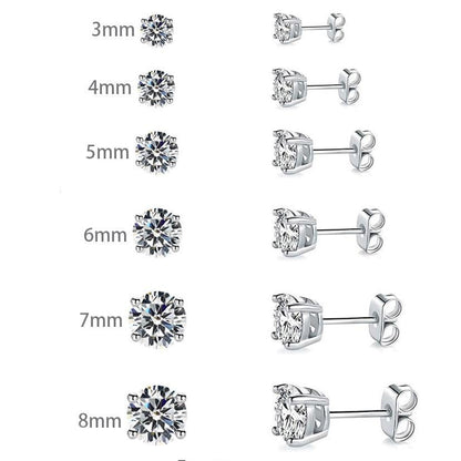 Fonkelende VVS Synthetische Moissaniet Stud Oorbellen voor Vrouwen