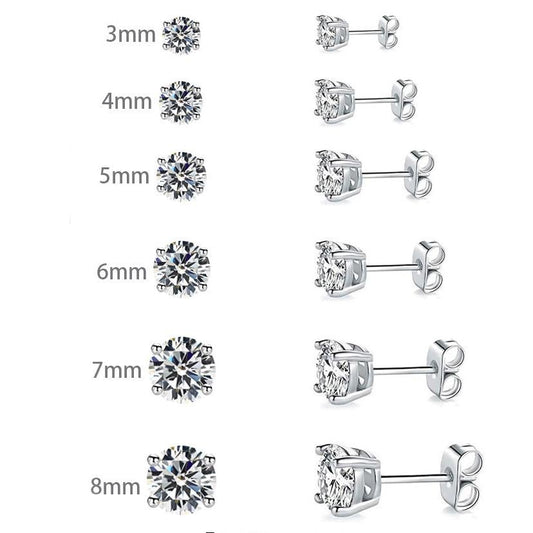 Fonkelende VVS Synthetische Moissaniet Stud Oorbellen voor Vrouwen