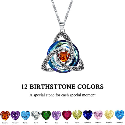 ✨Ketting met geboortesteen en Keltische drievoudige knoop – Een betekenisvol symbool van liefde en verbondenheid ❤️
