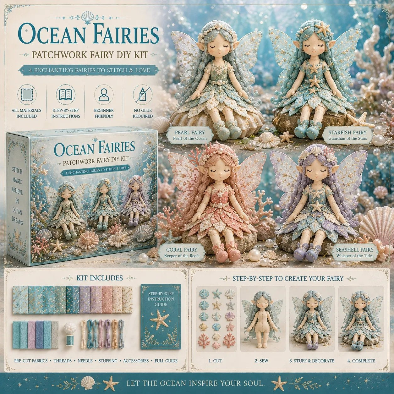 🔥LAATSTE DAG 50% KORTING - 🧵Fairy Patchwork DIY-collectie