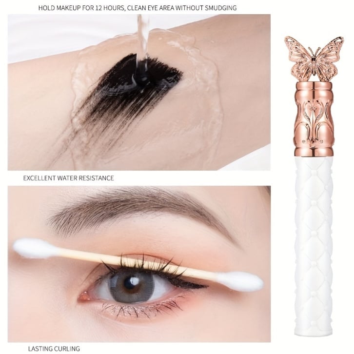 Dikke, Krullende, Langhoudende Mascara, Waterdicht, Zweetbestendig, Verlengend, Niet-vlekker