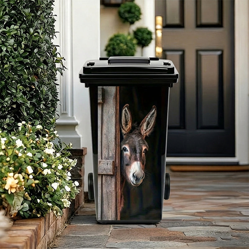 🐮 Afvalbaksticker met bloemenprint van een Highland-ko