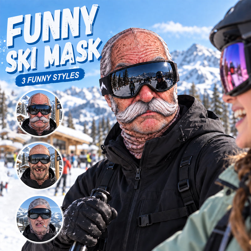 Grappig, realistisch skimasker – Hilarische winterfeestkleding voor groepen die van het buitenleven houden