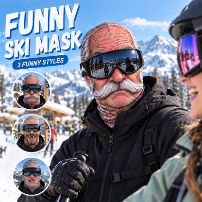 Grappig, realistisch skimasker – Hilarische winterfeestkleding voor groepen die van het buitenleven houden