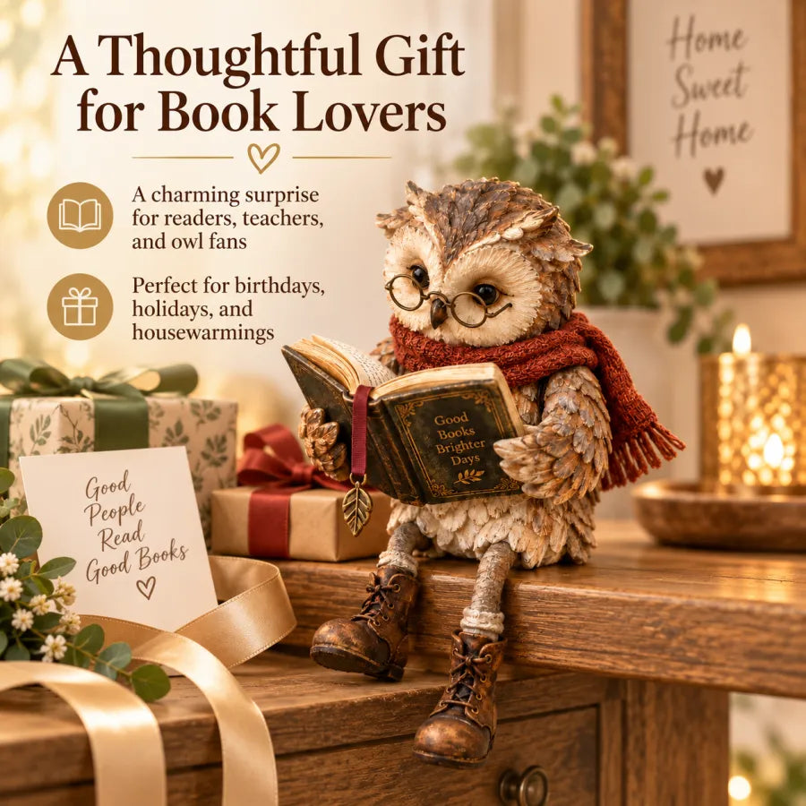 🦉 Reading Owl-beeldj