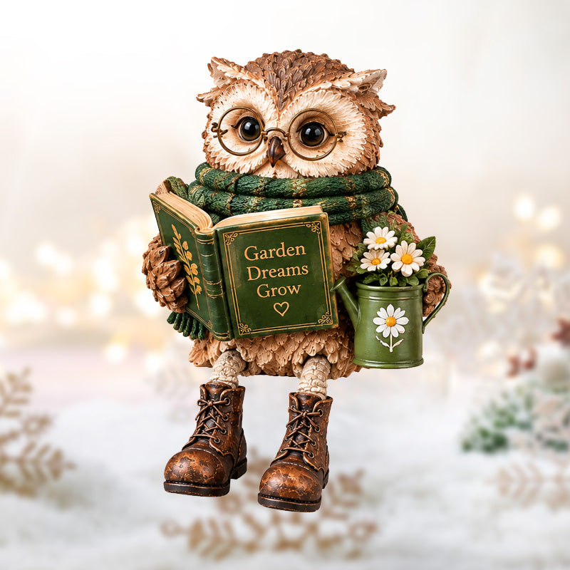 🦉📚 Lezende Uil Decoratie – Een Warm Accent voor Elke Lezer! ✨