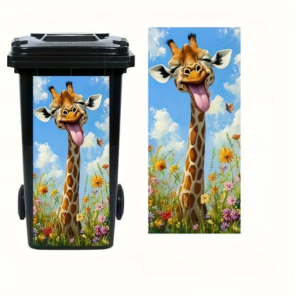 🐮 Afvalbaksticker met bloemenprint van een Highland-ko