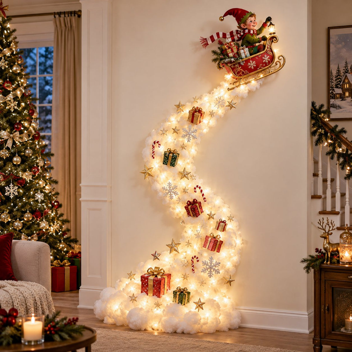 ✨Christmas Magic Trail-wandlamp – Een vleugje kerstmagie, rechtstreeks op je muur✨