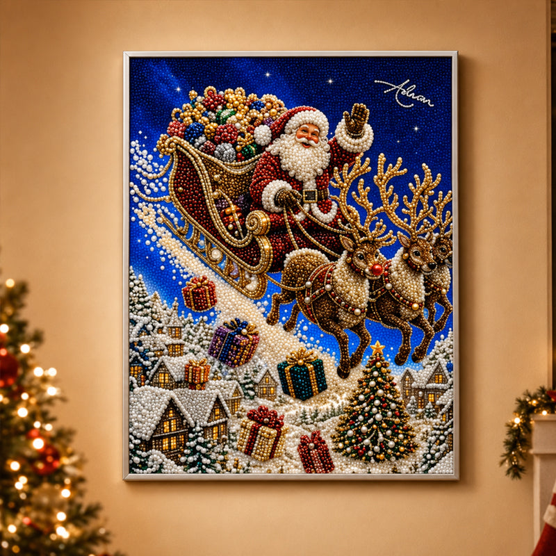 🌟 Feestelijke kerst-parel-diamantschilderij-knutselpakket