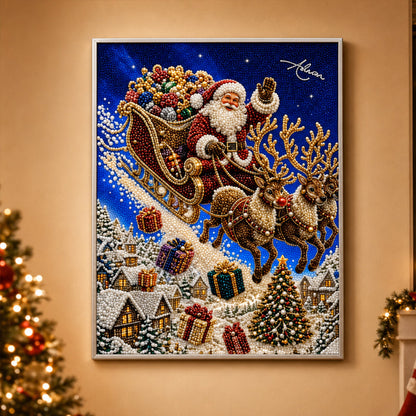 🌟 Feestelijke kerst-parel-diamantschilderij-knutselpakket