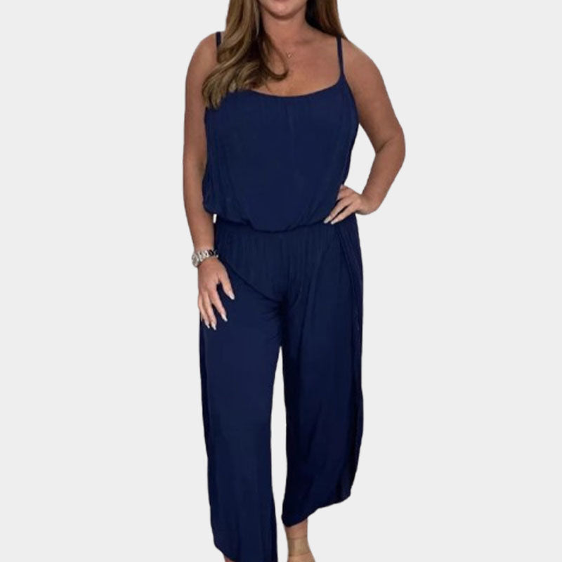 🌟Tijdelijke aanbieding 45% KORTING🎁Effen Jumpsuit Met Tailleband En Jarretels