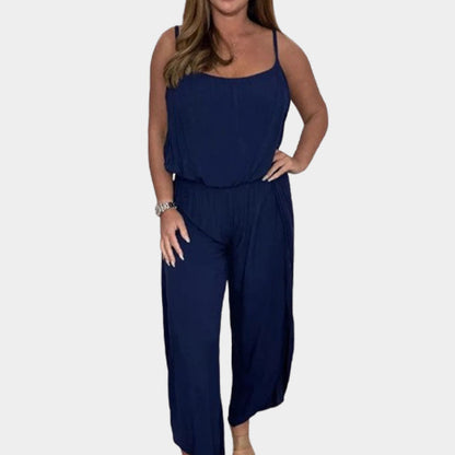 🌟Tijdelijke aanbieding 45% KORTING🎁Effen Jumpsuit Met Tailleband En Jarretels