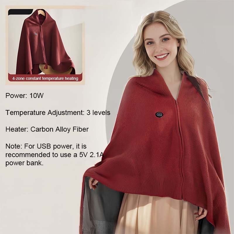 Draagbare, wasbare USB-warmtedeken