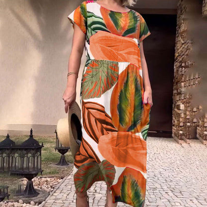 🌴 Bohemian Chic Jurk met V-hals en Split – Voor Zomer & Strand