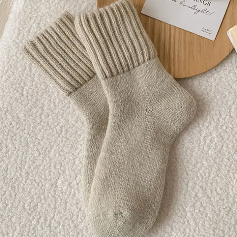 🧦5 paar wollen sokken voor dames - warme, halfhoge sokken