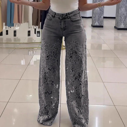 🔥Gratis verzending⏳Jeans met kanten patchwork voor dames