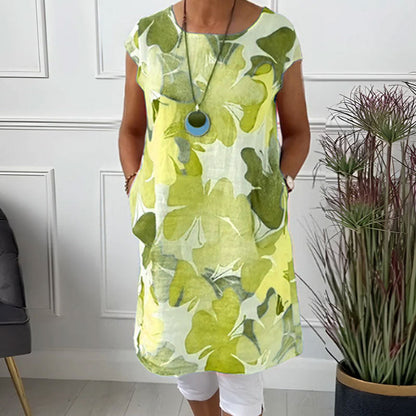 ✨Tijdelijke uitverkoop 39% KORTING🎁Bedrukte jurk met losse zakken