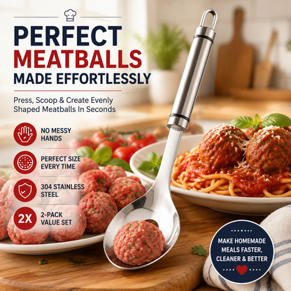 🍝🥄Roestvrijstalen gehaktballepel – Maak perfecte gehaktballetjes zonder je handen vies te maken