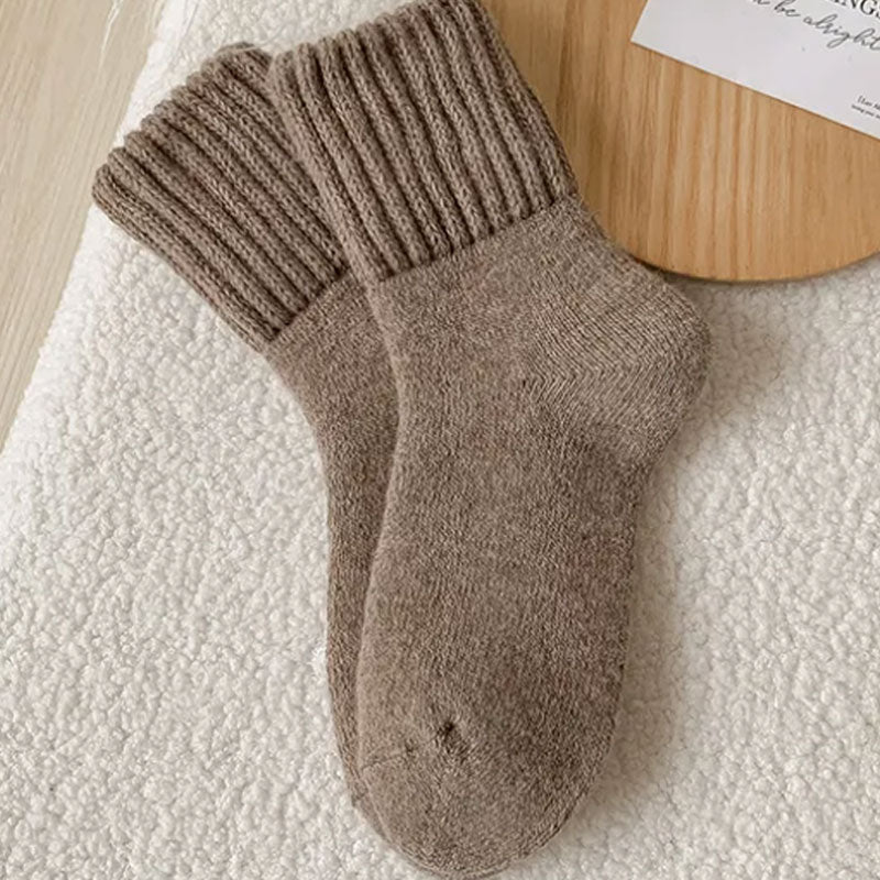 🧦5 paar wollen sokken voor dames - warme, halfhoge sokken