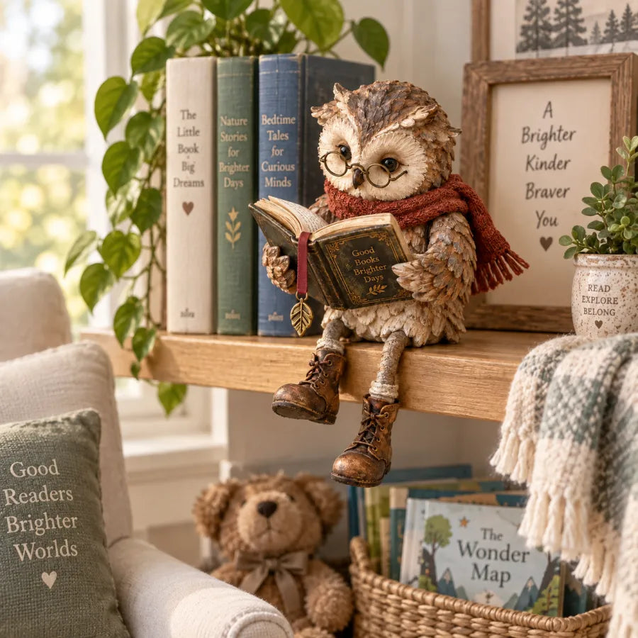 🦉 Reading Owl-beeldj