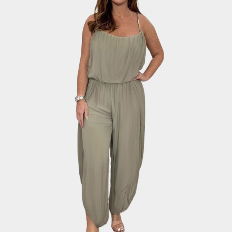🌟Tijdelijke aanbieding 45% KORTING🎁Effen Jumpsuit Met Tailleband En Jarretels