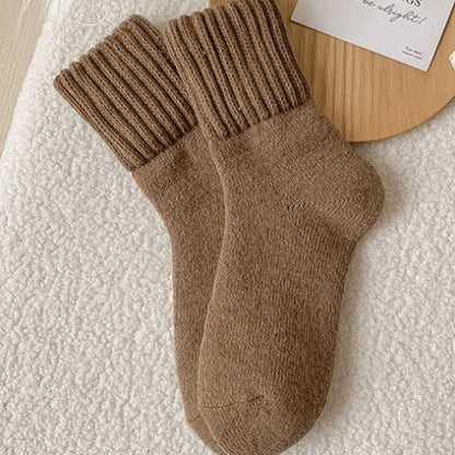 🧦5 paar wollen sokken voor dames - warme, halfhoge sokken